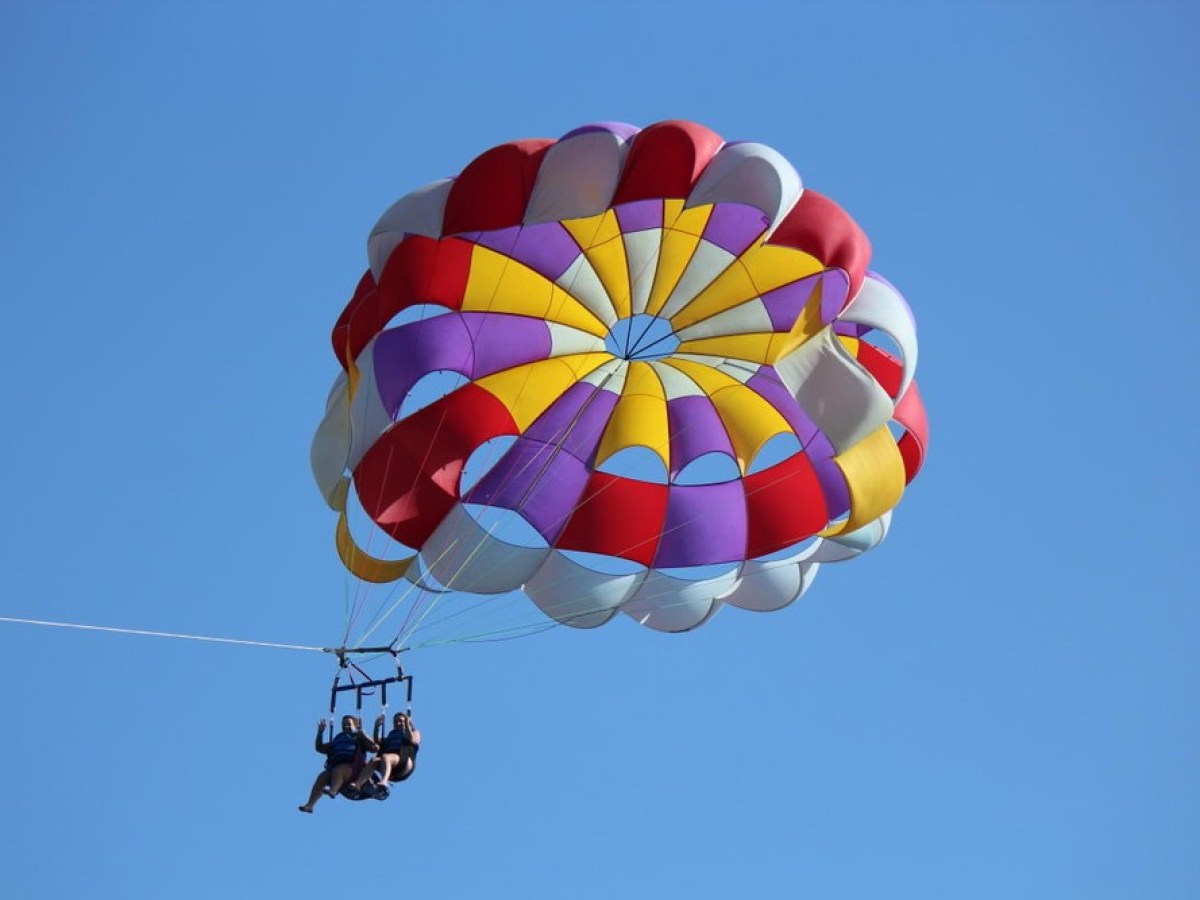 a parachute in the air