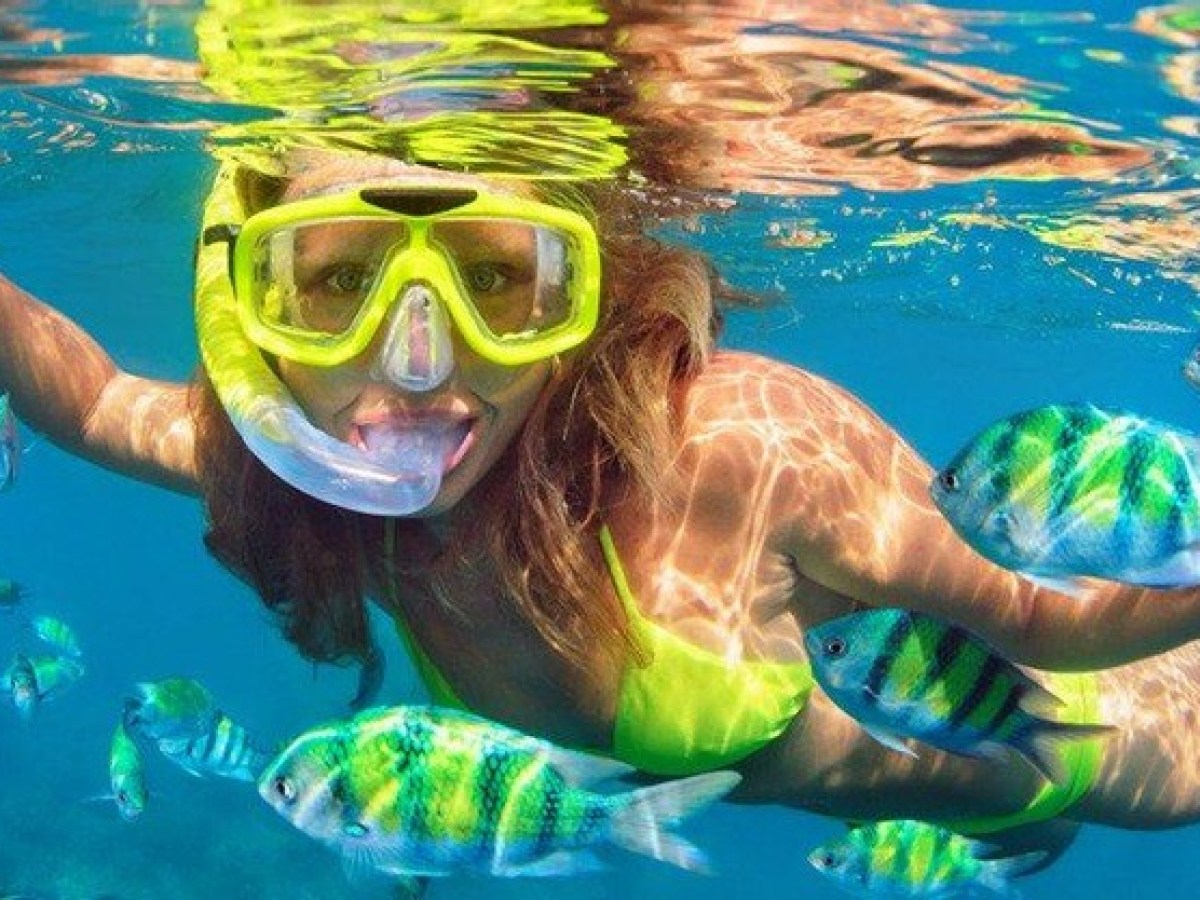 a person swimming in the water