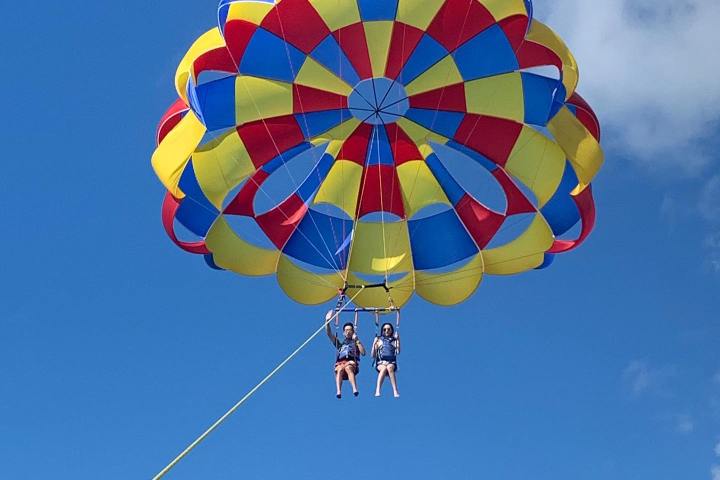 a parachute in the air
