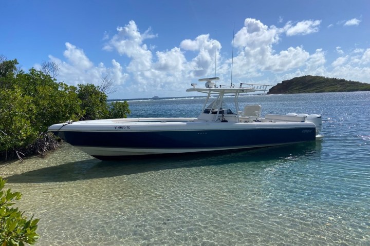 a small boat in a body of water