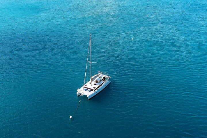 a small boat in a body of water